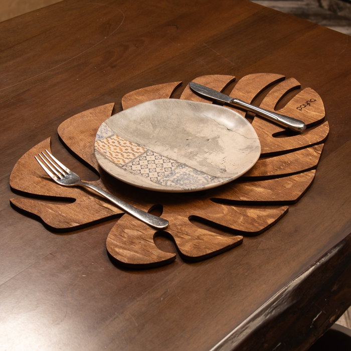 Hermia Monstera - Walnut Juego de Salvamanteles de Madera (6 piezas) Hermia Monstera - Walnut Juego de Salvamanteles de Madera (6 piezas)